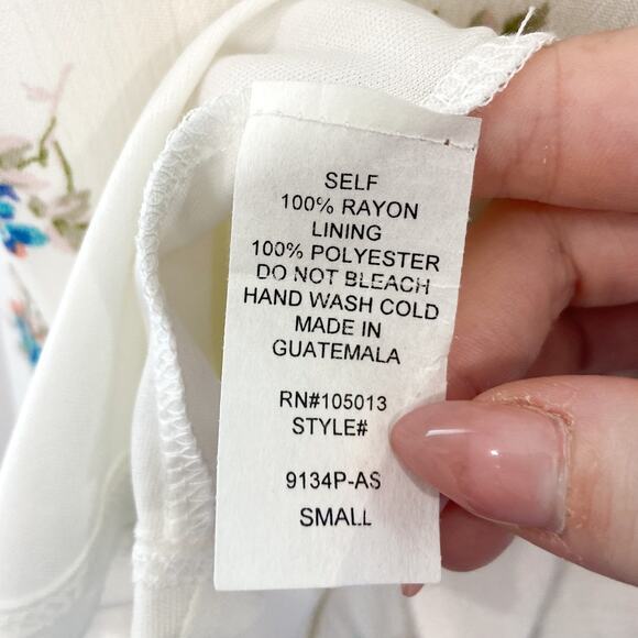 Altar'd State White Mini Floral Mini Dress size Small Ruffle Knot Front Tiered - Picture 5 of 6